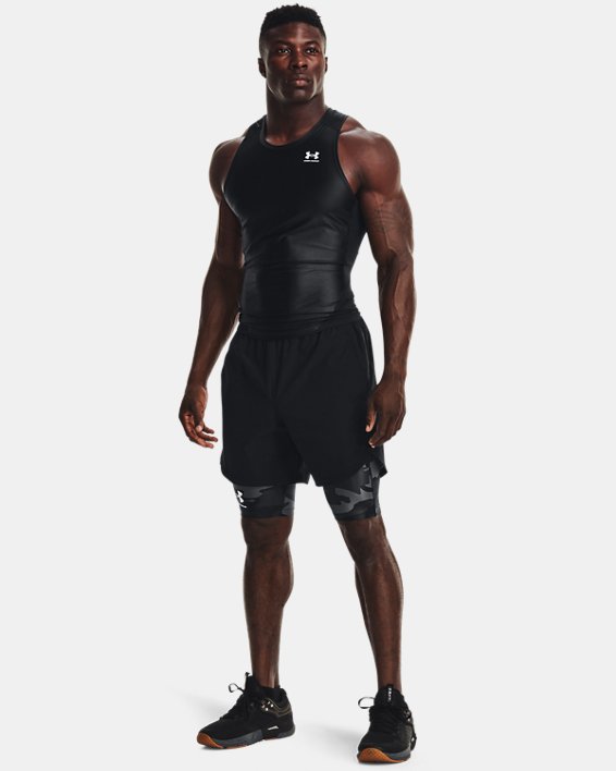 Men's UA Iso-Chill Compression Print Long Shorts, Black, pdpMainDesktop image number 0
